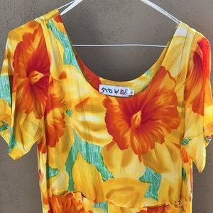 Jams world vintage long dress tropical daffodil